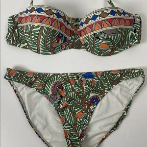 Tory Burch Bird Print Bikini Set Size XL/M